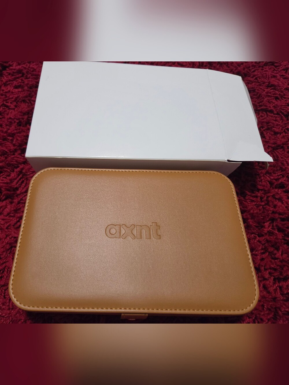 Axnt Tan Leather Case Jewlery Box
